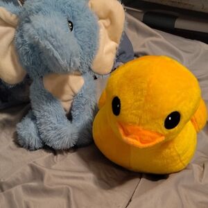 Yellow Plush Duck Toy for Birds